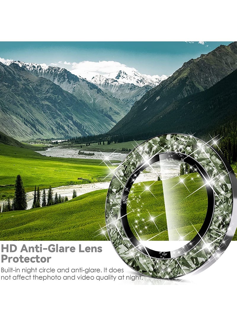 ELTRAZONE Samsung Galaxy S23 Ultra Camera Lens Protector, 9H Tempered Glass + Aluminum Alloy Metal Individual Lens Screen Ring for S23 Ultra 6.8in 5G 2023 - Glitter Green - Image 5