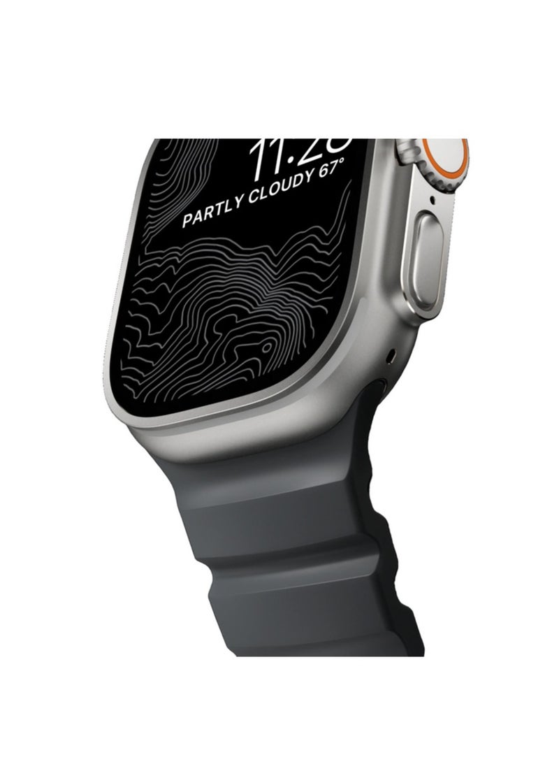 سوار روكي بوينت | لساعة أبل ألترا ١، ٢ والسلسلة (١٠، ٩، ٨، ٧، ٦، ٥، ٤، ٣، SE) ٤٤/٤٥/٤٦/٤٩ مم | حزام ساعة فائق المتانة - رمادي - Image 3