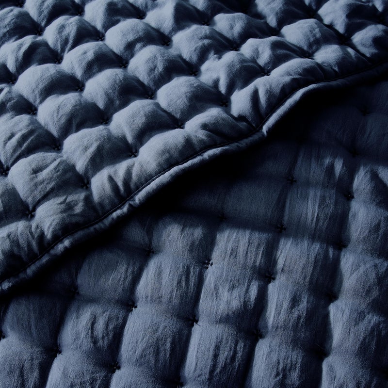 WDCOZY Navy Blue Queen Size Quilt Bedding Sets with Pillow Shams, Lightweight Soft Bedspread Coverlet, Quilted Blanket Thin Comforter Bed Cover, All Season Summer Spring, 3 Pieces, 90x90 inches - Image 4