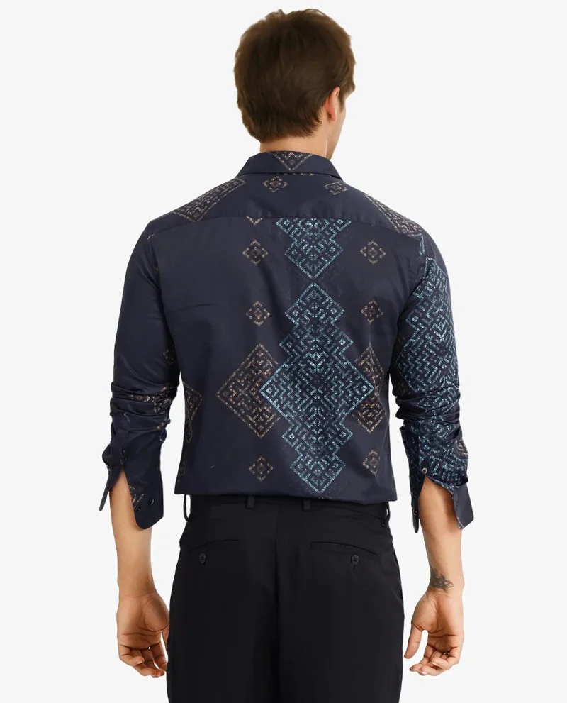 Rare Rabbit Men's Geometric Print Shirt
