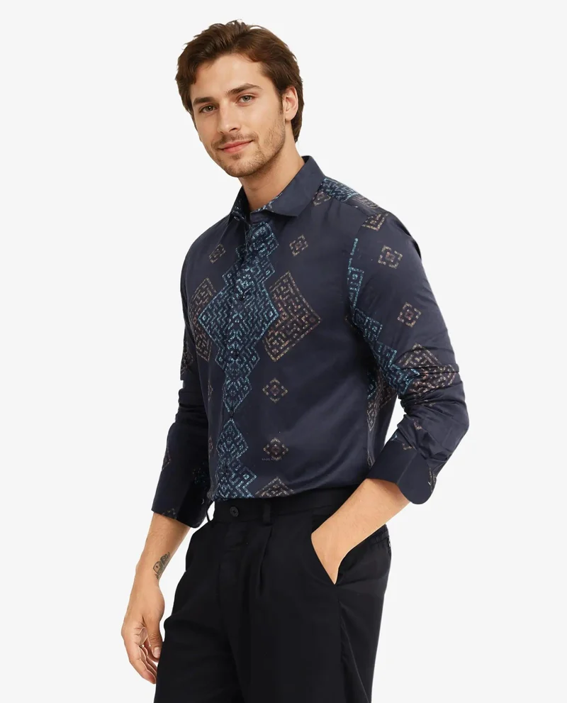 Rare Rabbit Men's Geometric Print Shirt