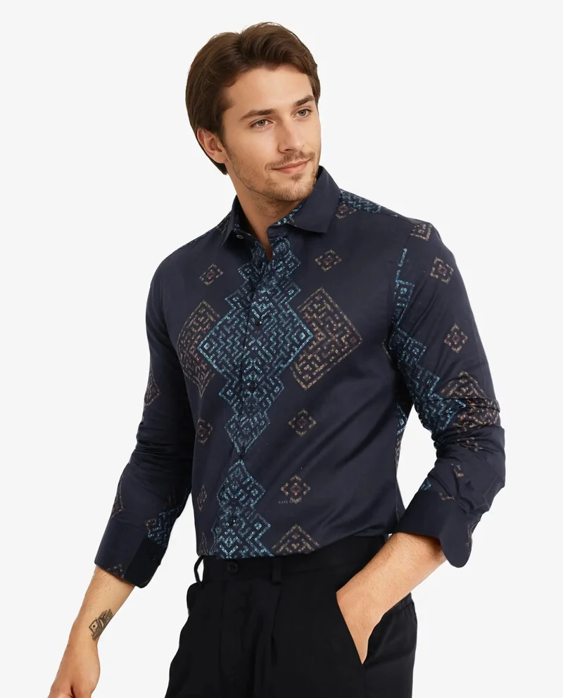 Rare Rabbit Men's Geometric Print Shirt