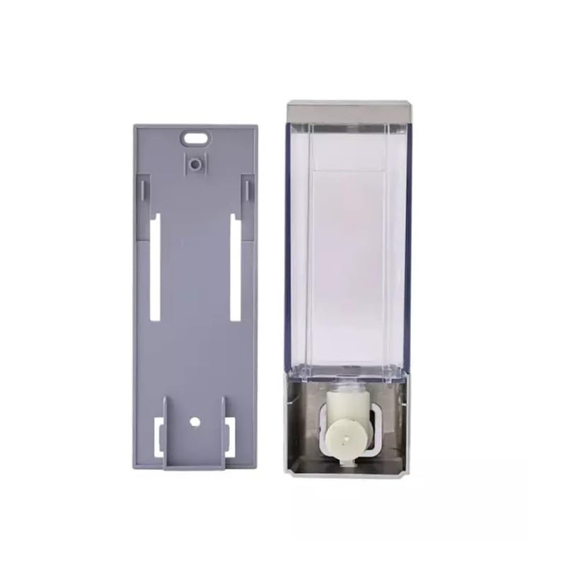 COSSIMO Transparent Square ABS Plastic Wall Mounted Soap Dispenser 400ml (Pack of 2) - Image 3