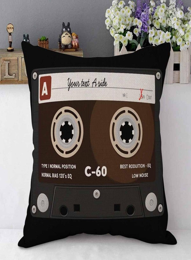 Mugod Retro Audio Cassette Throw Pillow Music Record Player Low Noise 80s Plastic Tape Cotton Linen Square Cushion Cover Standard Pillowcase 18x18 Inch for Home Decorative Bedroom/Living Room/Car - Image 4
