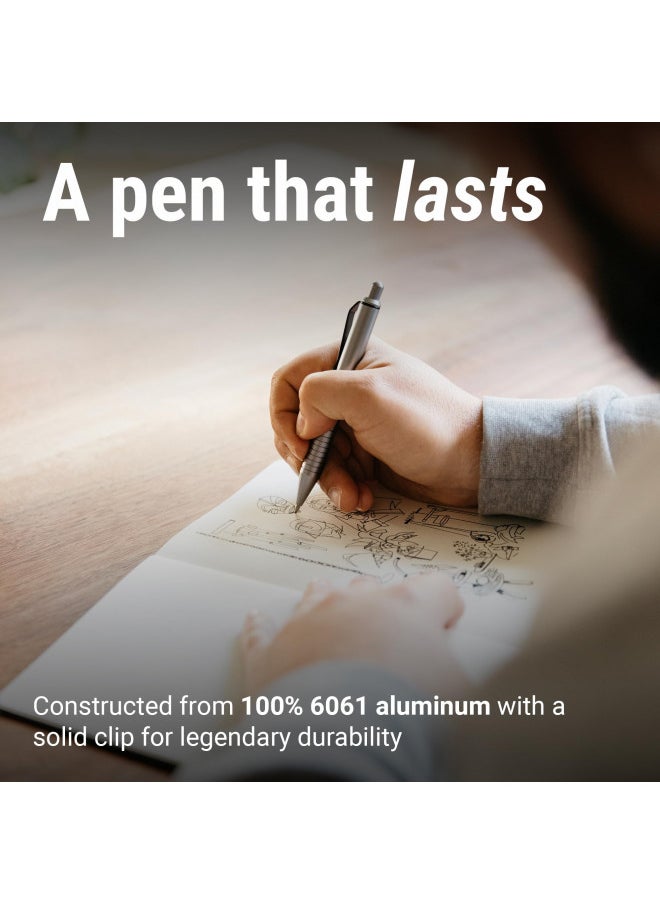 Everyman Everyman Gunmetal Mini Click Grafton Pen, Mini EDC Pen, Refillable Pocket-Size Metal Writing Pen, Versatile with Cartridges, Gift for Office, Business, Executive  - Image 4