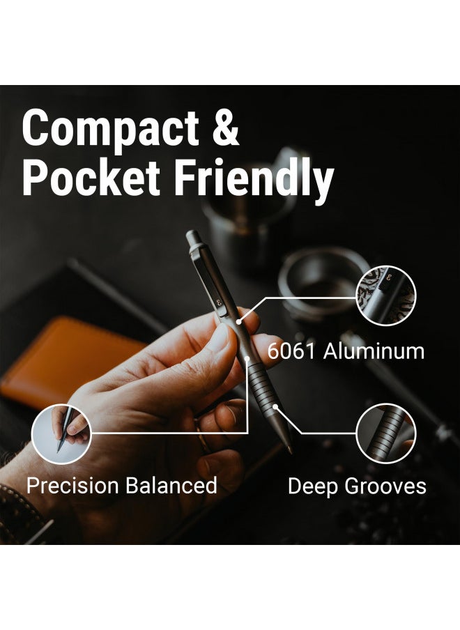 Everyman Everyman Gunmetal Mini Click Grafton Pen, Mini EDC Pen, Refillable Pocket-Size Metal Writing Pen, Versatile with Cartridges, Gift for Office, Business, Executive  - Image 2