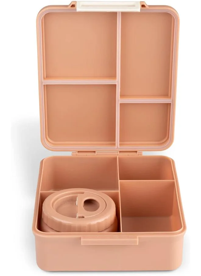 Citron Grand Lunchbox With 4 Compartments For Kids - Includes 1 Thermos Food Jar And 1 Sauce Container, Leak Proof And Bpa Free Lunch Box For Kids - Blush Pink