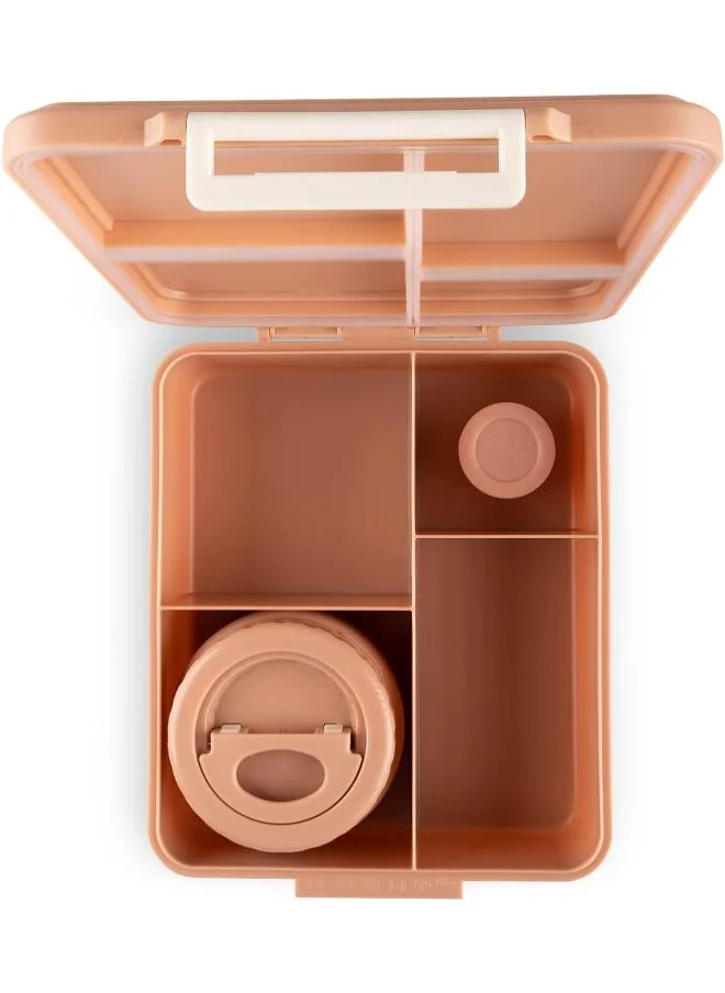 Citron Grand Lunchbox With 4 Compartments For Kids - Includes 1 Thermos Food Jar And 1 Sauce Container, Leak Proof And Bpa Free Lunch Box For Kids - Blush Pink