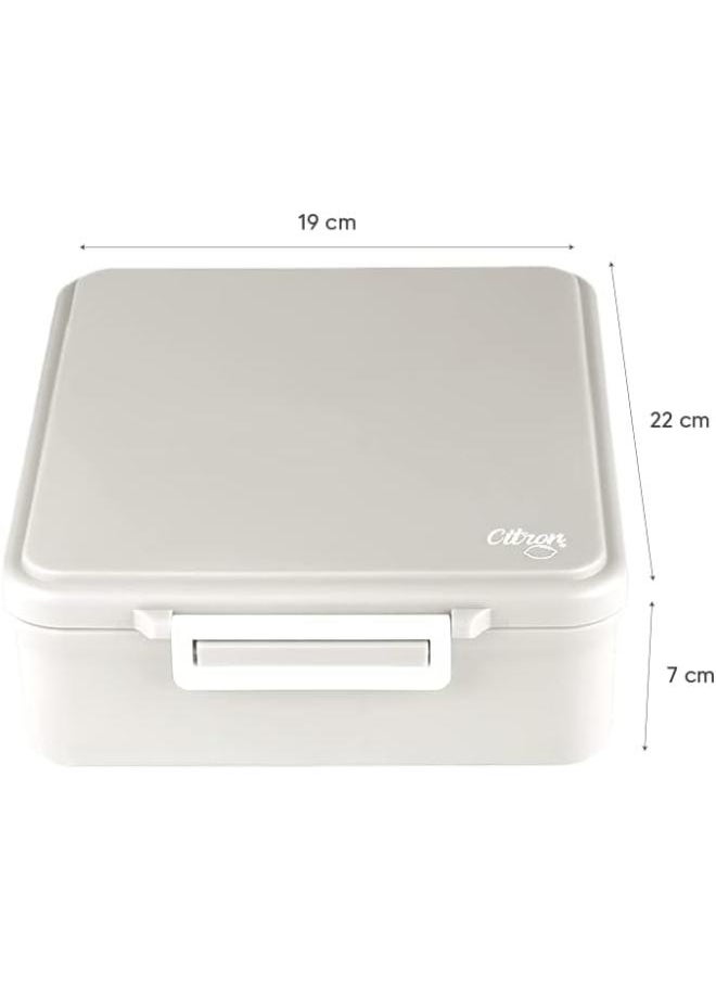 Citron - Grand Lunchbox With 4 Compartments For Kids - Includes 1 Thermos Food Jar And 1 Sauce Container, Leak Proof And Bpa Free Lunch Box For Kids - Blush Pink - Image 1
