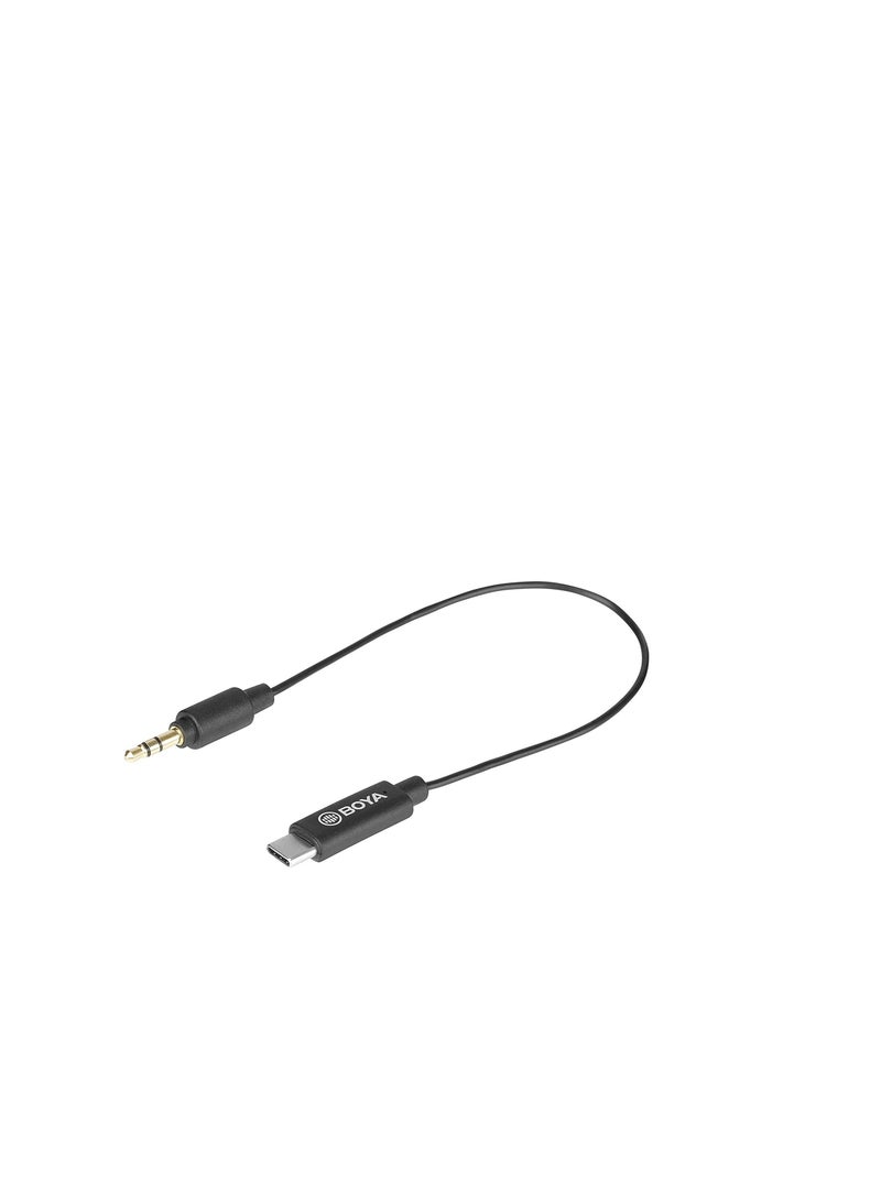 BOYA BY-K2 3.5mm TRS Male to USB Type-C Adapter Cable - Black - Image 1