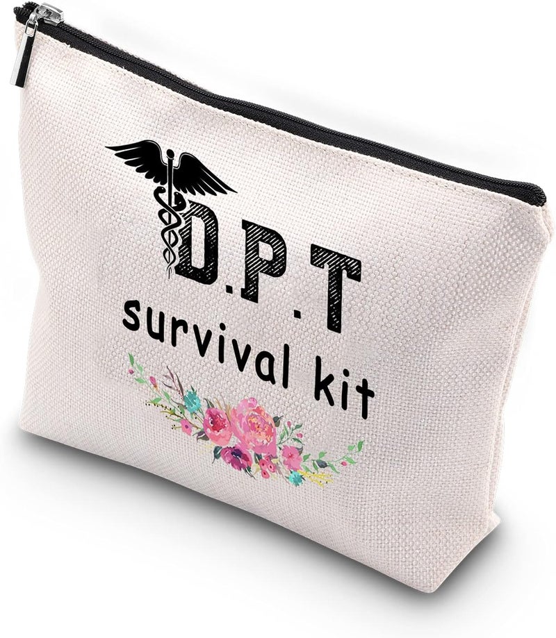 WCGXKO WCGXKO DPT Survival Kit Doctor of Physical Therapy Gifts Zipper Pouch Makeup Bag DPT Graduate Gift (DPT Survival)