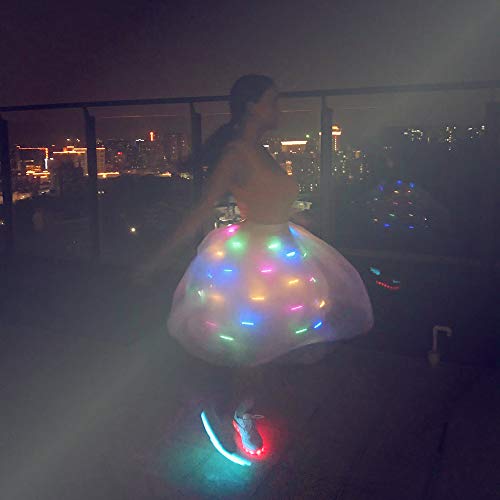 SHINYOU Women Tutu Skirt LED Light Up A Line Short Knee Length Tutu Tulle Prom Party Skirt,Glow in The Dark Festival Halloween Cosplay Long M - Image 5