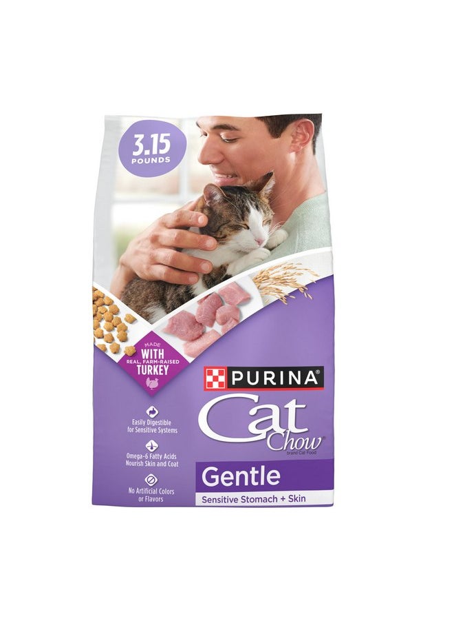 Purina Cat Chow Purina Cat Chow Gentle Dry Cat Food, Sensitive Stomach + Skin - (Pack of 4) 3.15 lb. Bags  - Image 1