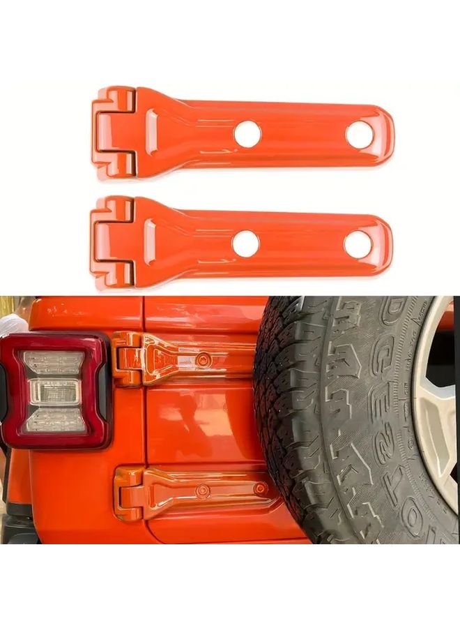 Orange Tailgate Hinge Cover Trim For JL Truck Bed 2PCS Durable Multi Color Trim - Image 1