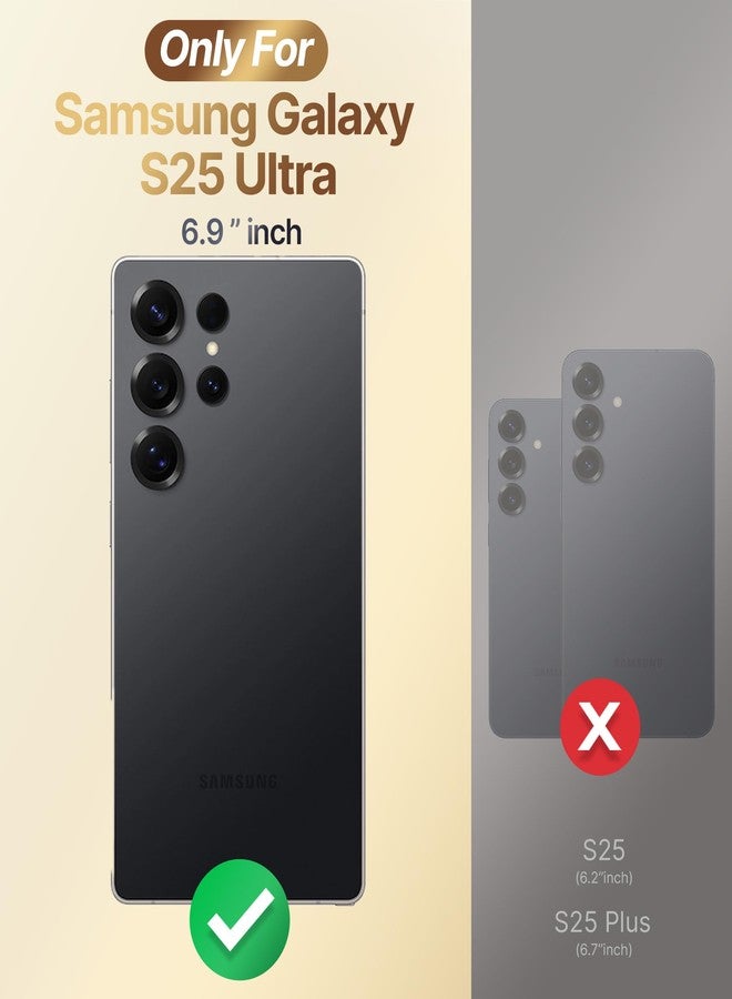 XYZ جراب XYZ لهاتف Galaxy S25 Ultra مع حامل، جراب لهاتف Samsung Galaxy S25 Ultra مع حلقة مزدوجة، جراب هاتف شفاف لامع فاخر للنساء والفتيات على شكل قلب لهاتف Samsung S25 Ultra، ذهبي - Image 2