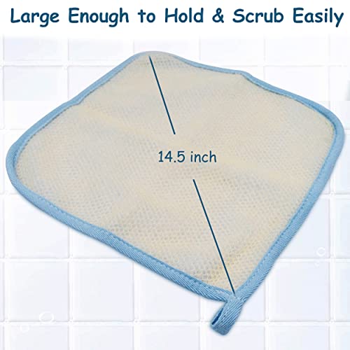 Bleu Bath (6 Pack) Dual-Sided Exfoliating Skin Towel Natural Terry Body Cloth Scrubber Premium Sturdy Loofah Towel Soft and Buffing Wash Cloth White for Either Oil or Dry Skin - Image 5