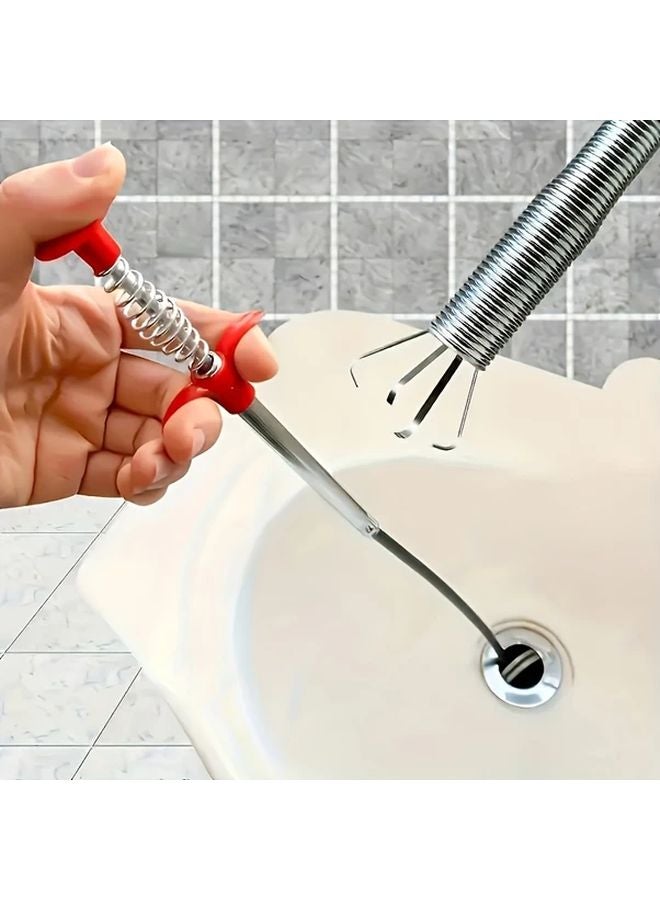21 65 Inch Drain Pipe Unblocker Toilet Clog Remover Tool With 4 Flexible Jaws And Hand Grip - Image 1