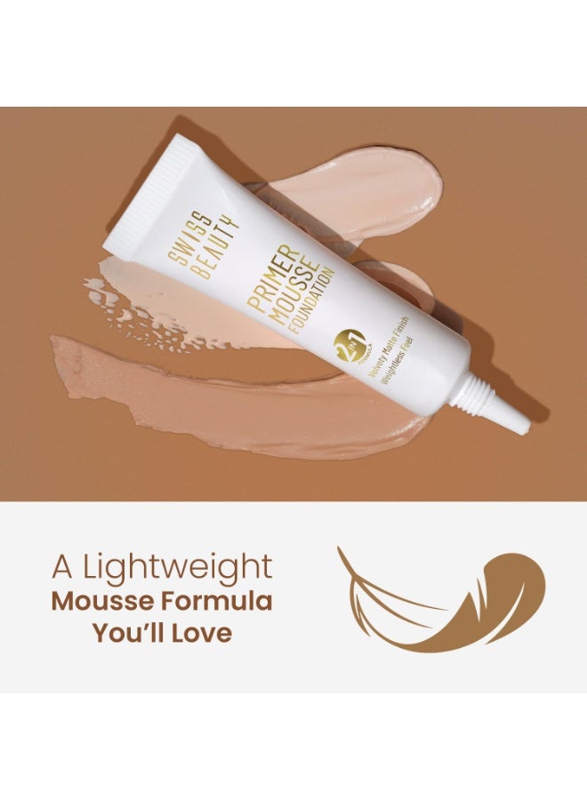 Swiss Beauty Primer Mousse Foundation Weightless Smooth & Velvet Touch, Face Makeup, Rose Blush, 30ml - Image 5