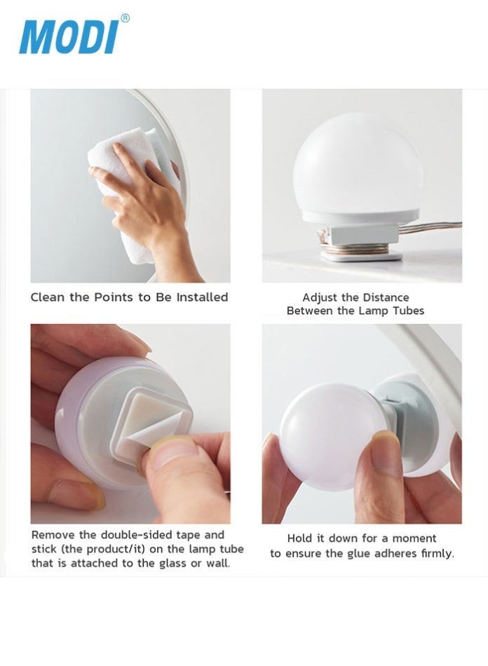 MODI Vanity Mirror Light 8/10/12 Bulbs 5V USB Warm White Dimmable LED Makeup Lighting Kit for Dressing Table and Bathroom Mirror Decoration - Image 5