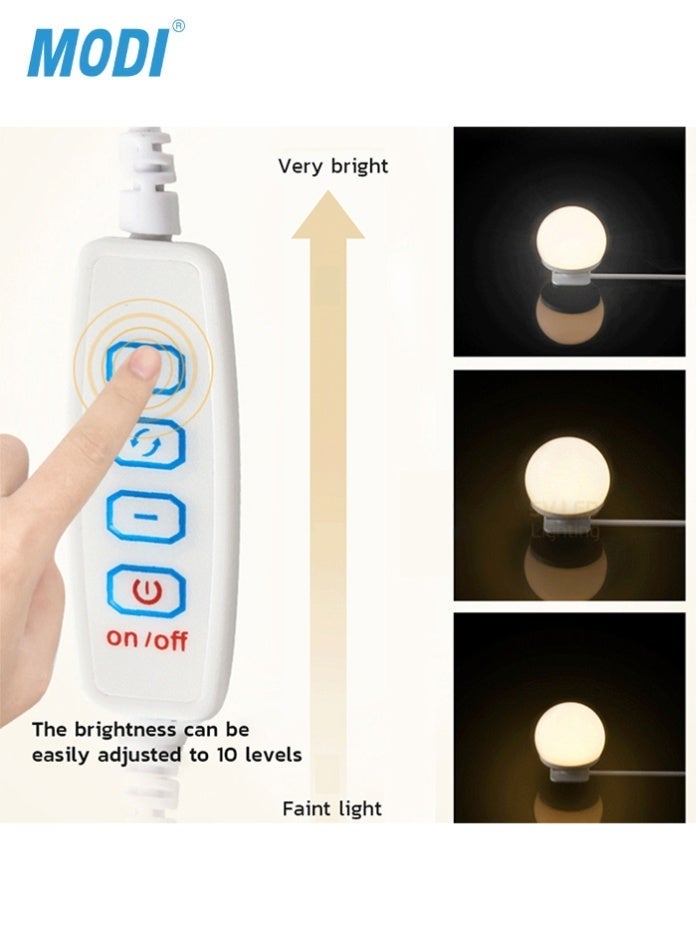 MODI Vanity Mirror Light 8/10/12 Bulbs 5V USB Warm White Dimmable LED Makeup Lighting Kit for Dressing Table and Bathroom Mirror Decoration - Image 4