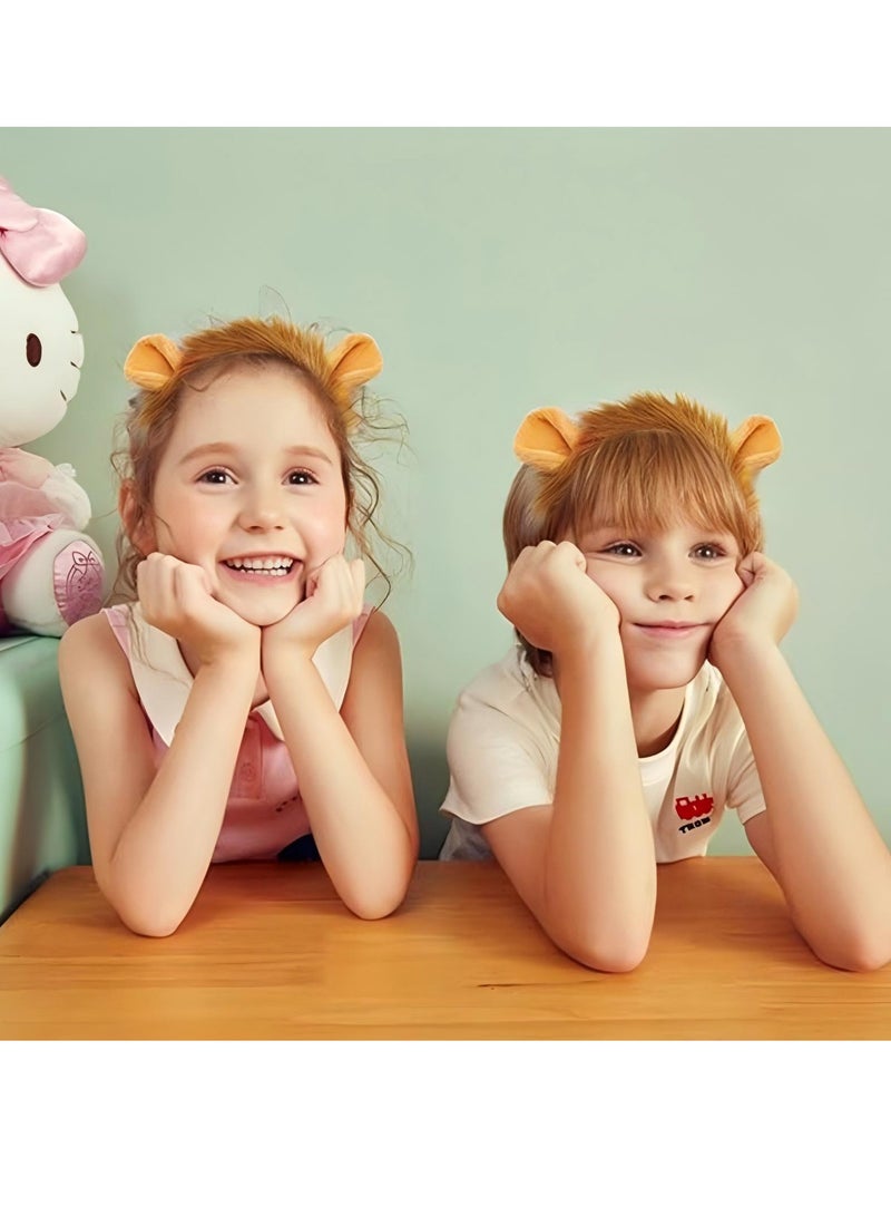 Costume Kit for Kids & Adults - Animal Costume for Boys Girls Adults, Lion Ears Hairband, Tail, Nose, Bowtie & Gloves for Halloween, Cosplay Parties, Stage Performances - Animal Dress-Up Accessories Set(6pcs) - Image 4