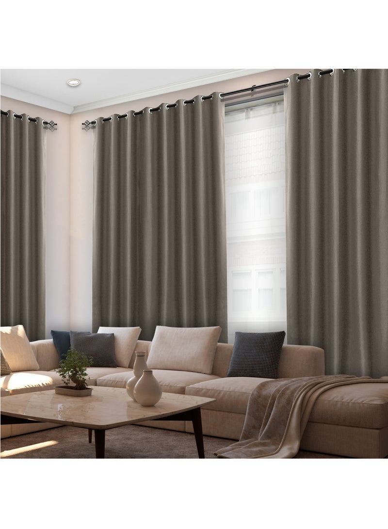 Black kee 2 piece 100% Blackout Jacquard Curtains for Bedroom, Living Room, Sliding Glass Door, Textured Pattern Sound & Heat Insulation Light Reducing - Image 1