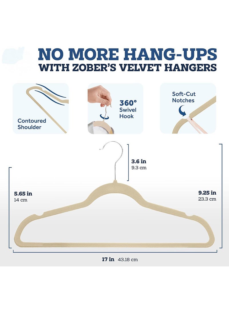 Y&D Beige Golden Hook 50-Piece Flocking Clothes Drying Magic Anti Wrinkle Multi Function Anti Slip Hanger  - Image 4