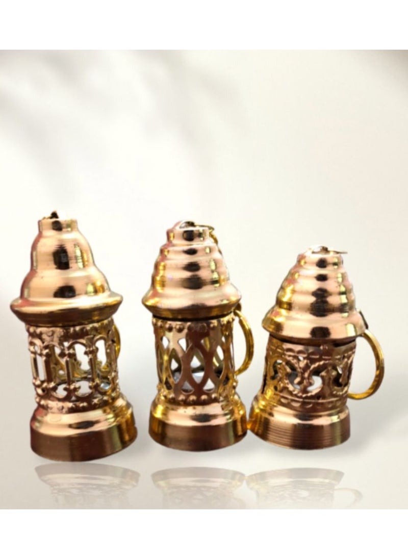 Generic Ramadan Lantern Keychain Medal Gold Different Shapes Gold Metal Number 1 With Light  - Image 3