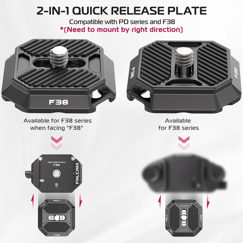 FALCAM Market demand focused build F38 Camera Quick Release Plate Compatible with PD Capture Camera Clip V3 and F38 Backpack Clip (Plate Only) - 2465 Repeated assemble detach compatible - Image 2