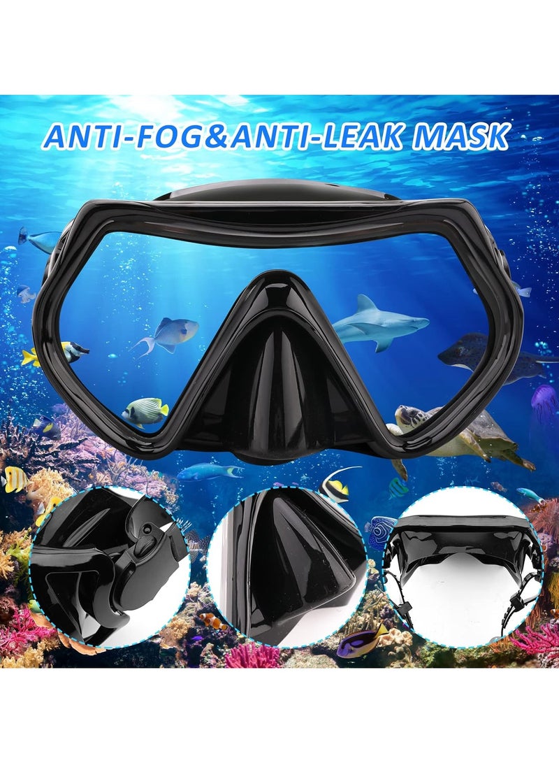 AROAQ Dry Snorkel Set Adults Professional,Anti-fog Diving Mask 180° Panoramic Ultra-Clear Snorkel Mask Anti-leak Diving Tube Set Free Breath Scuba Diving Goggle Adjustable for Men Women - Image 2