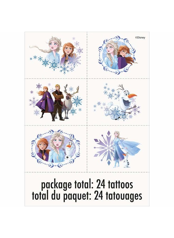 Unique Disney Frozen 2 Tattoos (Pack of 24) - Exclusive Pattern Collection - Colorful & Transferable, Perfect for the Next Party Magical Adventure - Image 1