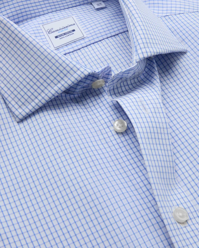 كاميتشسما Checkered Poplin Non Iron Shirt
