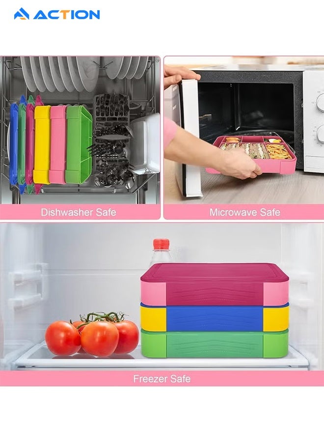 ACTION Lunch Bento Box With Spoon And Fork, Reusable Spoon And Fork, Leakproof Food Container For On The Go Meal, BPA Free Insulated Lunch Box, Toddler/Kids, Pink - Image 5