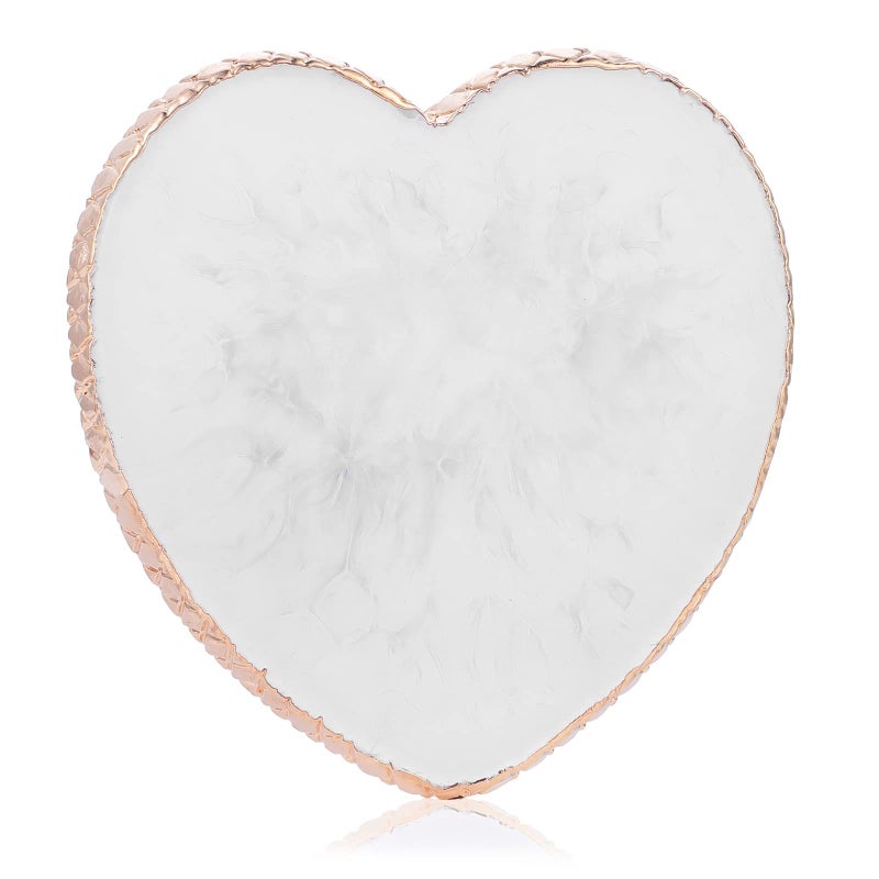 WLLHYF WLLHYF Resin Nail Art Palette Gold Edge Nail Holder Heart Shaped Color Makeup Foundation Mixing Tools Display Board Gel Nail Art Color Mixing Palette Painting Tray Manicure Tool 