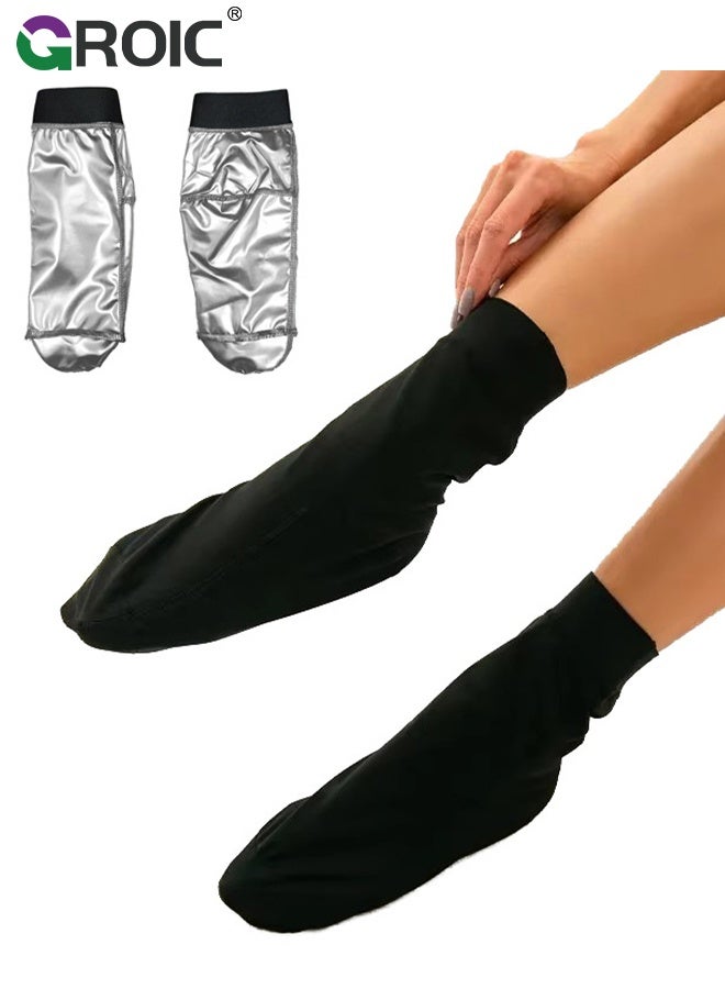 GROIC 1 Pair Sauna Sweat Socks,Heat-Trapping Design for Workout and Fitness Training,Slimming Compression Socks,Sauna Socks for Workout, Weight Loss - Image 1