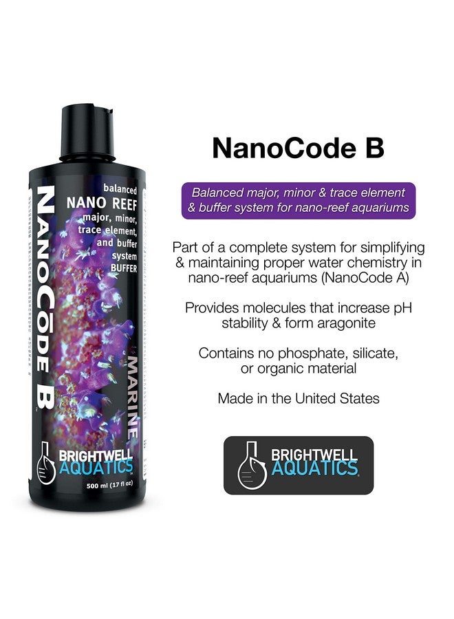 Brightwell Aquatics NanoCode B - Balanced Major, Minor & Trace Element & Buffer System for Nano-Reef Aquariums, 500ml - Image 5