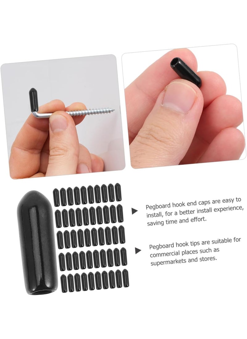 Healeved 300pcs Perforated Board Hook Holder Wire Storage Shelves Pegboard Metal Storage Shelves Rubber End Caps Peg Board Tool Hangers Clip Hooks Dishwasher Replacement Parts Hook End Cap  - Image 5