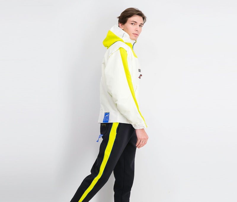 PUMA جاكيت واقي من الرياح بغطاء للرأس للرجال، أبيض - Image 2