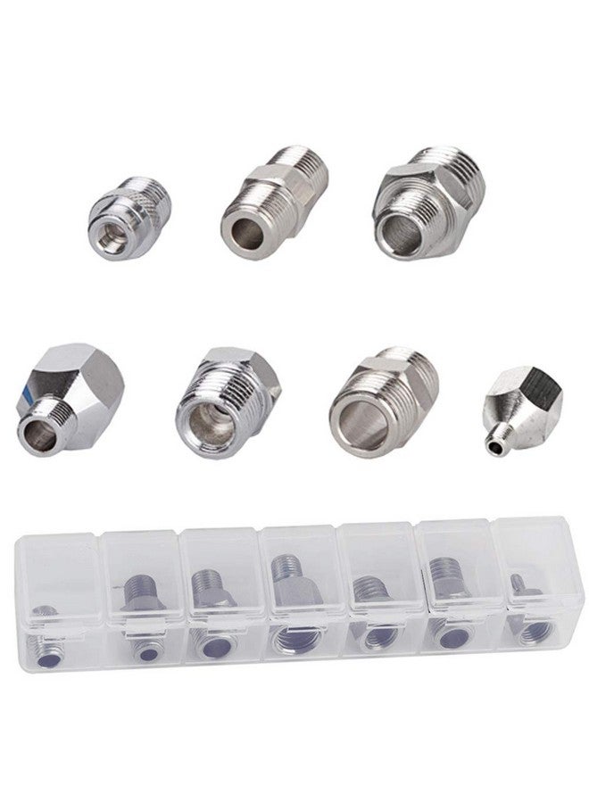 فينجدا البخاخة محول 7 قطعة خرطوم محول مجموعة البخاخة الخيوط التوصيل لتوصيل البخاخة وضاغط الهواء مع صندوق بلاستيكي شفاف - Image 1