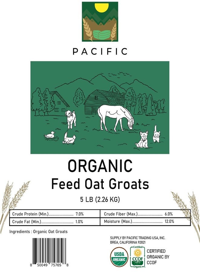 PACIFIC Organic Petfood Organic Feed Oat Groats - Oat Groats for Birds | Rich with Fiber & Minerals | USDA and CCOF Certified | Packed in USA (5 Pound (Pack of 1)) - Image 5