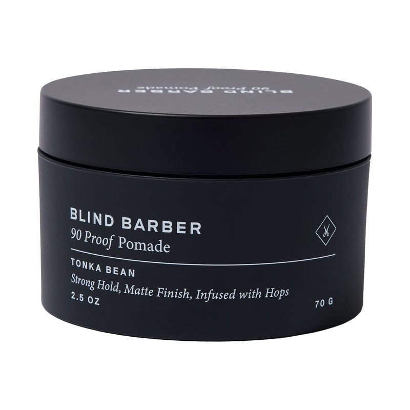 Blind Barber 90 Proof Hair Pomade for Men - Strong Hold, Natural Finish - Water-Based, Matte Pomade for Men with Hops & Tonka Bean - Free of Greasy Oils, Easy to Use - (2.5 Oz) - Image 1