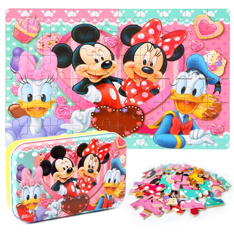 MZZOTOY Puzzles for Kids Ages 48 60 Pieces for Kids Ages 35 in a Metal Box Jigsaw Puzzles Girls and Boys Educational Toys Gifts - Image 2