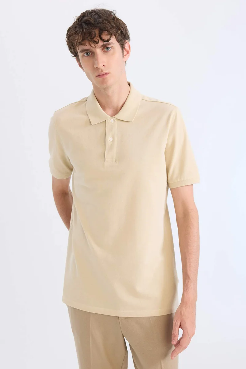 DeFacto Regular Fit Polo Collar Pique Short Sleeve Polo T-Shirt