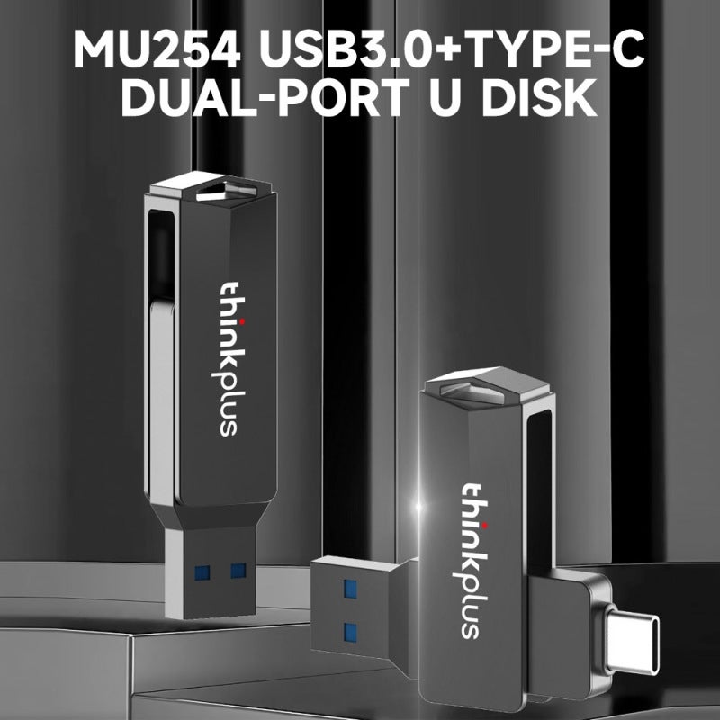 USB Flash Drive 64GB Black: 360° Rotating Dual-Port USB3.0 Type-C - Zinc Alloy Shockproof Wear-Resistant Compact Keyring USB for Multi-Device File Storage & On-The-Go Use - Image 5