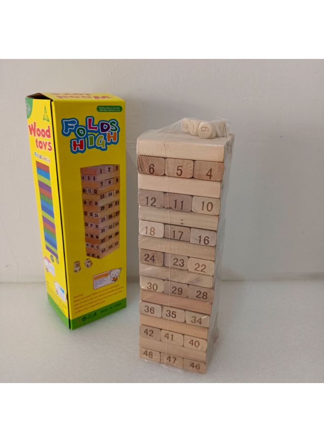 54-piece Wooden Stacking Game Tabletop Stacking Game Party Gathering Leisure Toy Building Blocks Large Number Stacking Game - Image 1