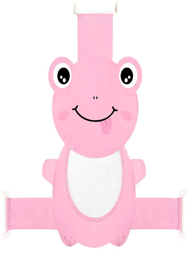 AIR&TREE Baby Bath Seat Support Net, Quick Drying, Adjustable, Comfortable, Non-Slip, Infant Bathtub Sling Shower Mesh for a Tub, Soft Newborn Bath Mat (Deep Pink Frog) - Image 1