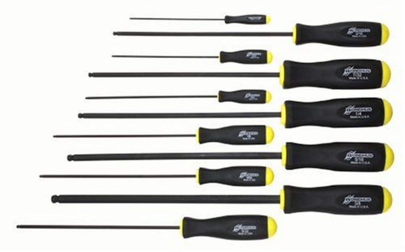 Bondhus 10737 Set of 11 Balldriver Screwdrivers ProGuard Finish Long Length sizes 56438Inch