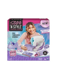 Cool Maker, Stitch N Style Fashion Studio, Pre-Threaded Sewing Machine Toy with Fabric and Water Transfer Prints, Arts & Crafts Kids Toys for Girls