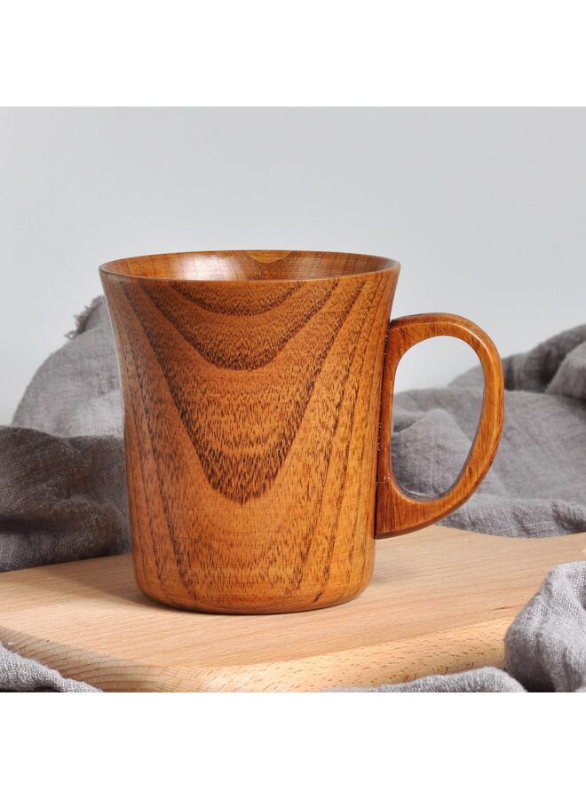 LAMAY 2Pcs Solid Jujube Mug Wooden Coffee Beer Mugs Wood Cup Handmade Tea Cup with Handle,Water Cup Wood Coffee Mug Wooden Tea Cup - Image 5