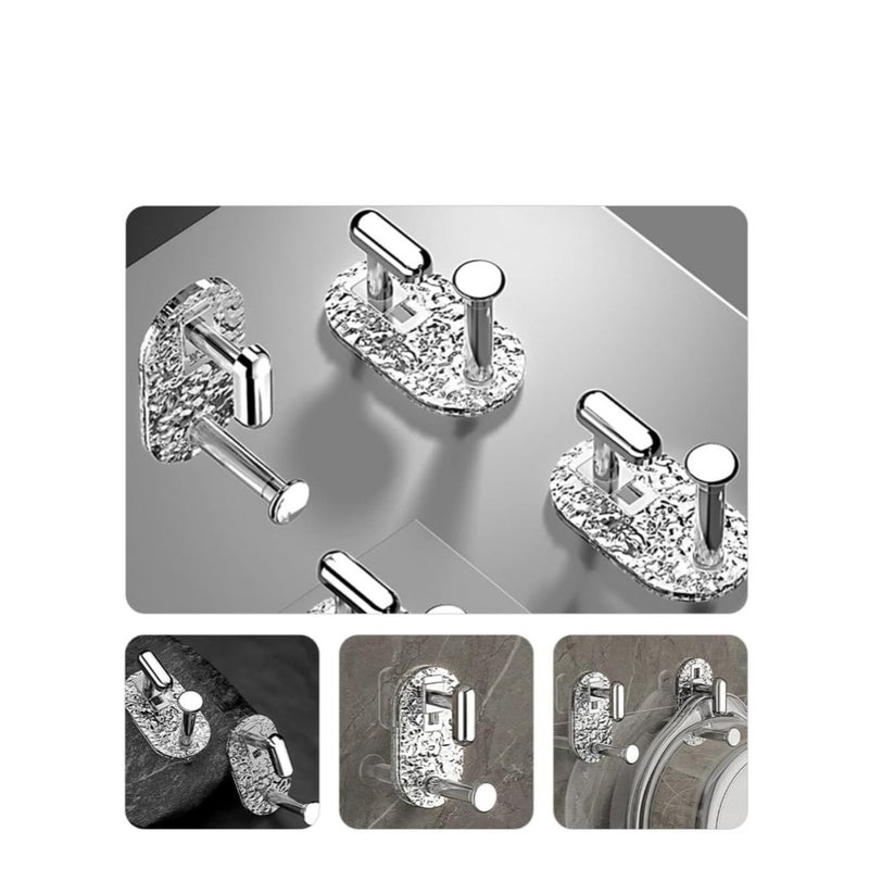 SOLARAE 3 قطع خطافات لاصقة أكريليك خطافات حوض الغسيل خطافات لاصقة على الحائط خطافات مناشف حوامل لتعليق الملابس والمناشف والمفاتيح في الحمام وغرفة النوم والمطبخ - Image 5